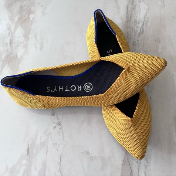 Rothy’s Yellow Marigold The Point Flats Size 7 - Picture 2 of 7